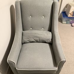 Gray Glider Nursing Chair with Ottoman