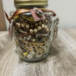 Golden Jewelry Jar