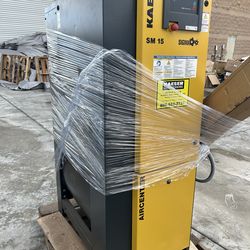 55 cfm, 230 psi, Kaeser #SM-15, screw compressor with dryer, 15 HP, 2015