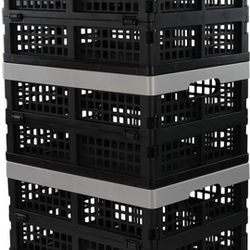 16-Liter Container Folding Basket, Plastic Storage Set Of 3
