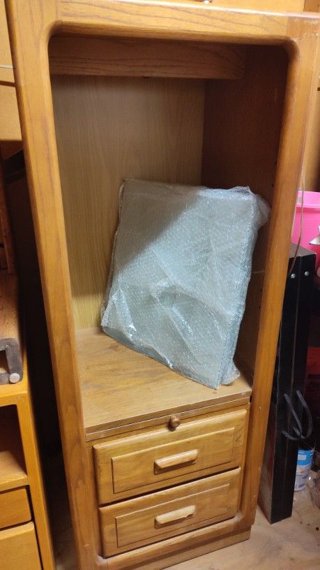 Set of 2 Identical Book Shelves Bookcases Cabinets with 2 Adjustable Glass Shelves on Each