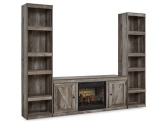 Wynnlow Gray 3-Piece Entertainment Center with Electric Fireplace