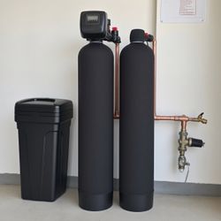 Custom New Salt Softener Dual Tank with Filtration + RO Alkaline Kitchen Filter Combo
