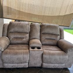 Double Power Recliner Couch 
