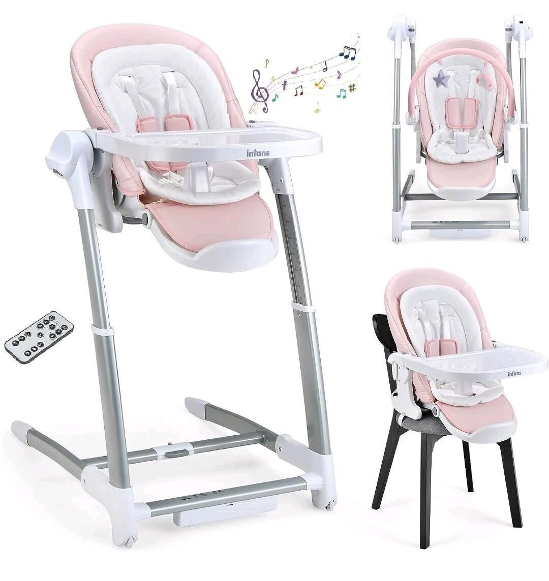 INFANS 3 in 1 Baby High Chair, Electric Baby Swing