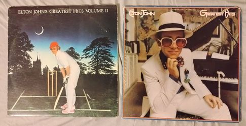 Vtg ELTON JOHN Album GREATEST HITS 1& 2 Records LP Vinyl