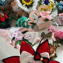 Ramos Rosas Bolsitas Canastas Y Más Con Flores Hechas A Mano Con Limpia Pipas