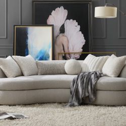 Brand New Comfy Plush Boucle Sectional 