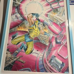 Original Giorgio Comolo Wolverine Drawing 16x20 Professionally Framed Matted 