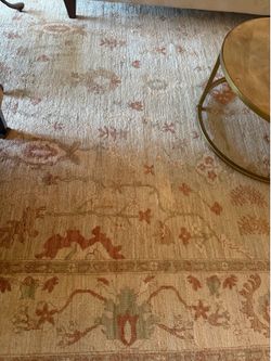Hand-Knotted 100% Wool Area Rug – Approx. 9’ x 12’ – Excellent Condition