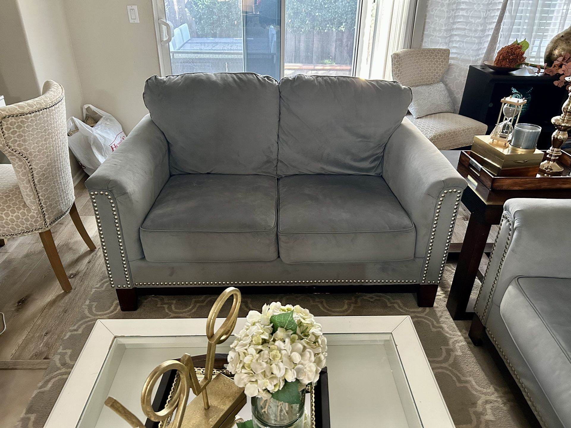 Blue Sofa & Loveseat