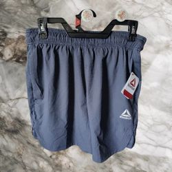 New Gray Reebok Mens Woven Shorts 7" inseam