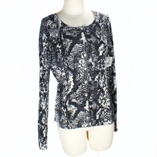 Snakeskin Black & White Animal Print Cardigan Size Medium NWT
