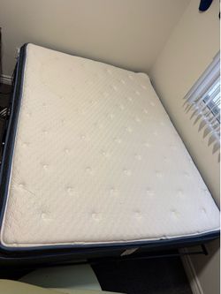 Queen Mattress with Memory Foam Topper and Bed Frame