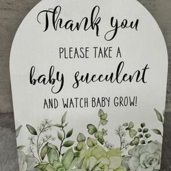 Succulent Baby Shower Favor 10”x8” (Queen Creek)