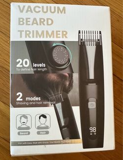 Beard Trimmer for Men, 40 Length Adjustable Blade Wheel, Stainless Steel Blade for Precision Facial Hair Trimming, Waterproof Wet/Dry Beard Trimmer