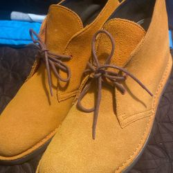 Clarks Orange Leather Boots