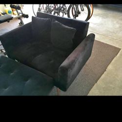 Futon Lounge Chair-black Velvet