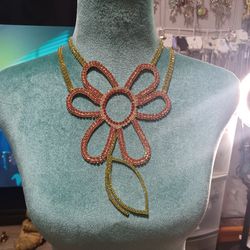 Rhinestone Flower Necklace 