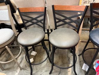 New 24-inch , Swivel Counter Height Stool, Metal Frame, Set of 2