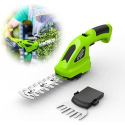 2 in 1 Handheld Hedge Trimmer & Cordless Grass Shear, 7.2V Electric Grass Trimmer Shrubbery Trimmer, Battery Bush Trimmer Hedge Shears/Grass Cutter Ga