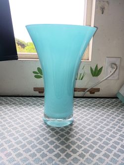  Tall Blue Glass Vase