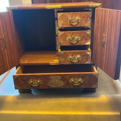 Beautiful Antique End Cabinet With Brass Fitting 