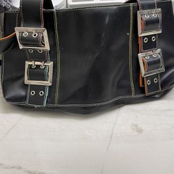 Black Purse With Multicolor Shoulder Purse