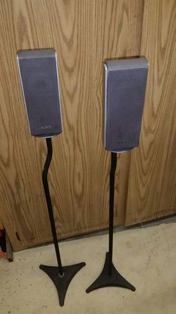 Sony Surround Speakers with Bose Speaker Stands