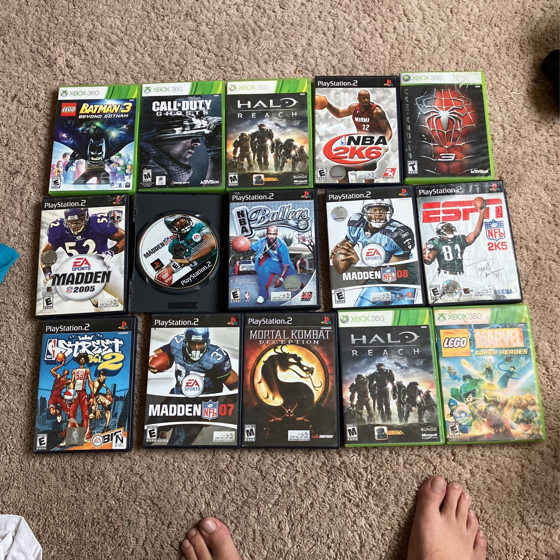 Lot of 4 Xbox 360 Games & 1 PlayStation 2 Game