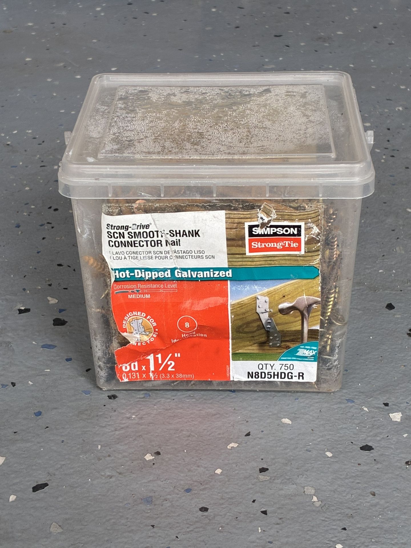 Simpson Strong-Tie Strong-Drive SCN Smooth-Shank Connector Nails.