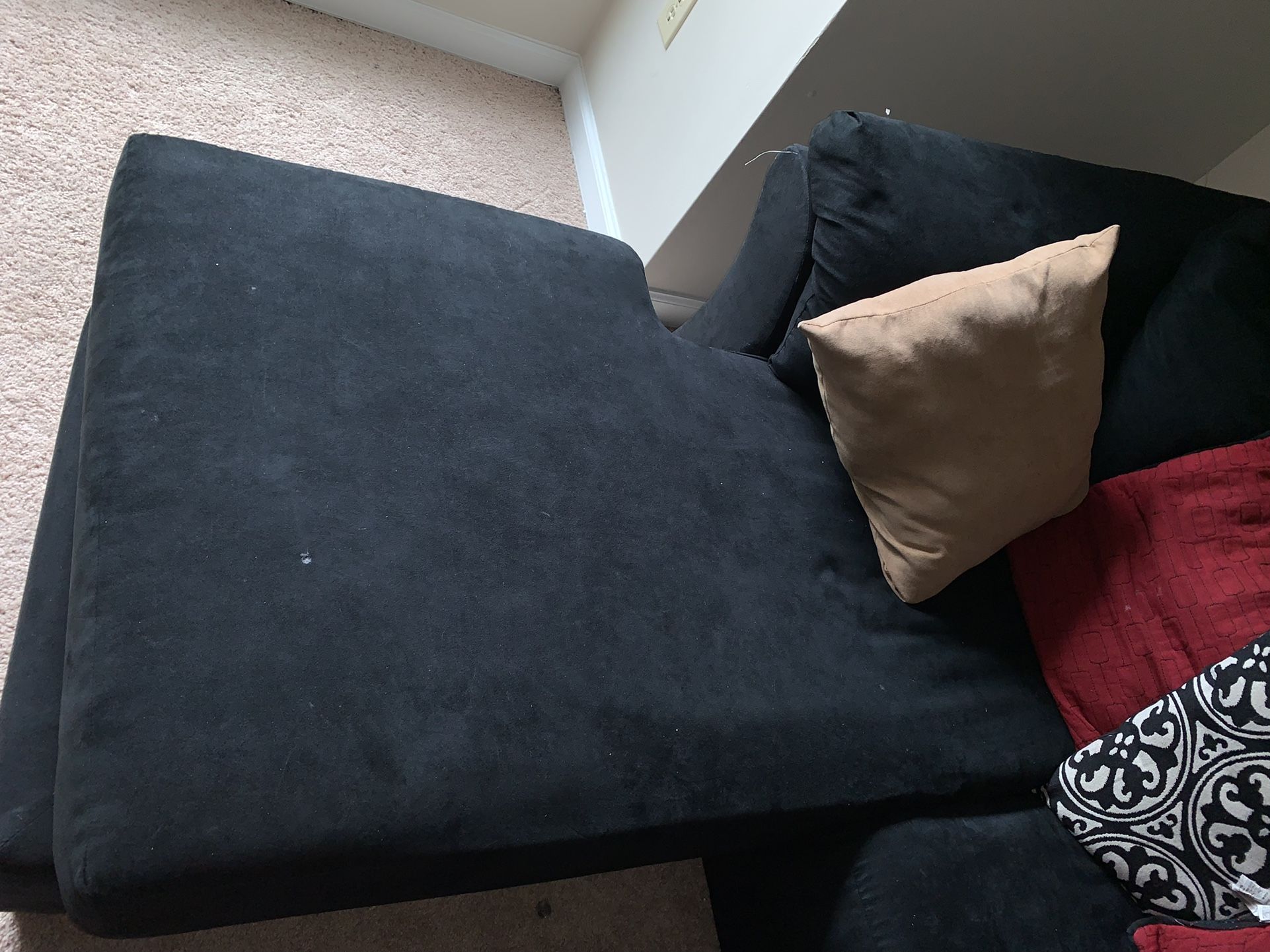 Black Suede Couch 