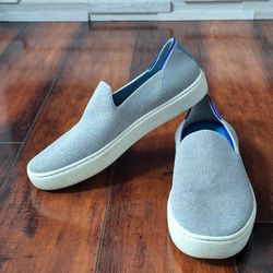 Rothy’s The Original Slip-On Sneaker Gray Knit Women’s Size 7.5 Casual Comfort