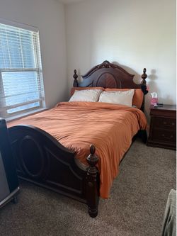 Queen size bed  mattress, and pillows included