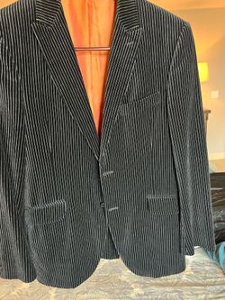Men’s crushed velvet black sport coat, size 44R