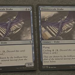 2x MTG Magic The Gathering Card Shimmerscale Drake Creature Drake Blue Amonkhet