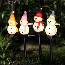 Christmas Snowman Pathway Lights Outdoor Decoration, Snowman LandscapeLights Stake, Walkway String Lights for Holiday Outside Yard Lawn Porch Lane Gar