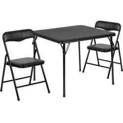 3-Piece Folding Square Table and Chairs Set 