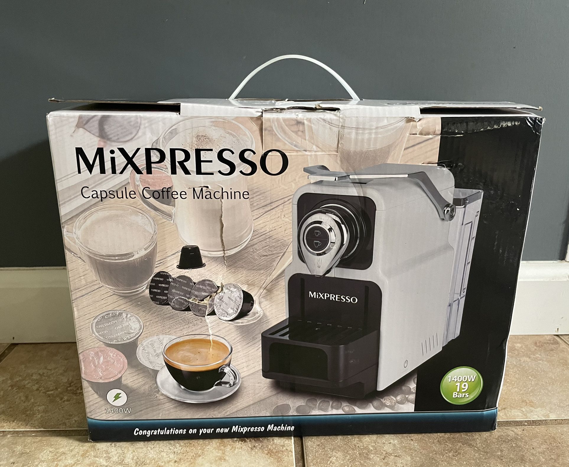 Mixpresso Espresso Machine for Nespresso Compatible Capsule, Single Serve Coffee Maker Programmable for Espresso Pods, Premium Italian 19 Bar High Pre