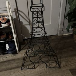 Metal Eiffel Tower Wine Rack With 6 Spots For Bottles 