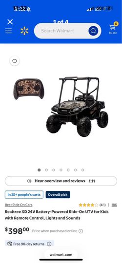 Realtree XD 24V Battery-Powered Ride-On UTV for Kids