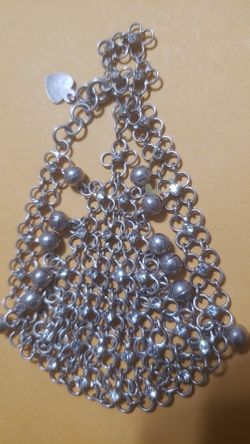 Hand Bracelet with stones 925 sterling stamped antique