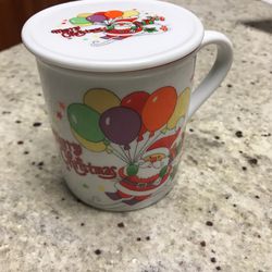 Merry Christmas Santa with Lid (Ceramic ) coffee /tea cup Thumbnail