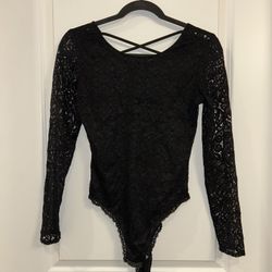 Black Bodysuit With Open Back Size S