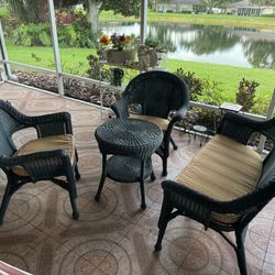 4 Piece Wicker Patio Set