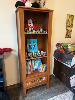 Wooden Kids Bookcase with Bottom Drawer