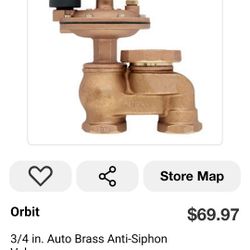 Orbit 3/4 Auto Brass Anti-siphon Valve