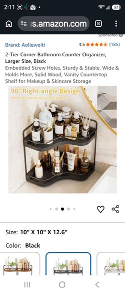 Aollewoiti 2-Tier Corner Bathroom Counter Organizer