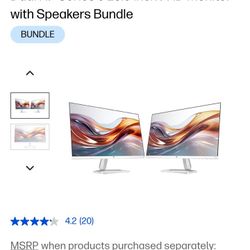 Dual HP Series 5 23.8 inch FHD Monitor with Speakers 