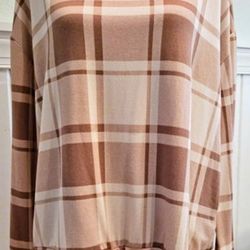 XXL Woman's Como Vintage  Rose Plaid Shirt